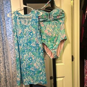 Lilly Pulitzer  Swim Set - Blue and Pink